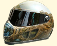 Airbrush helm Airbrush Design auf Helm Airbrush Motorrad Helm Alien Design