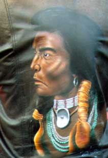 Airbrush: Indianer auf Lederjacke