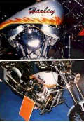 Flammen-Harley Airbrush auf Motorrad